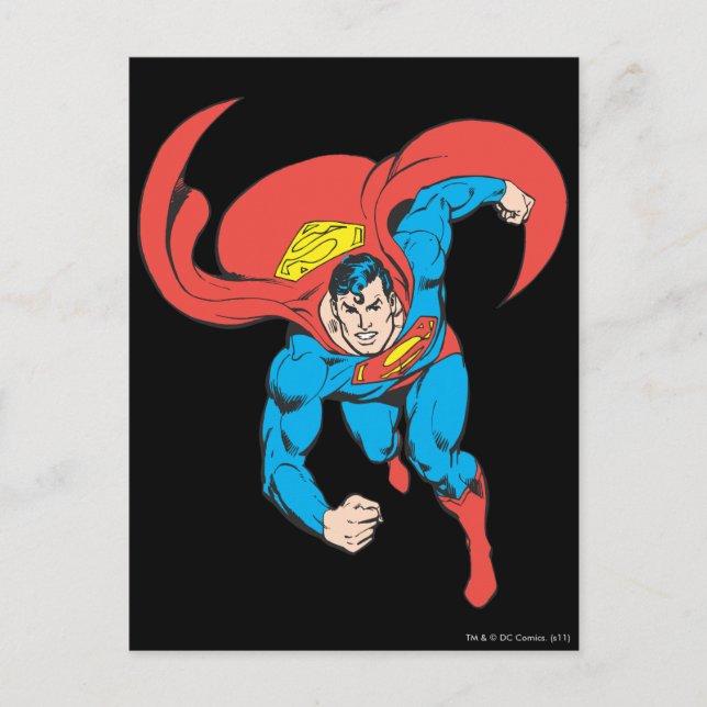Superman Runs Forward Postkarte (Vorderseite)