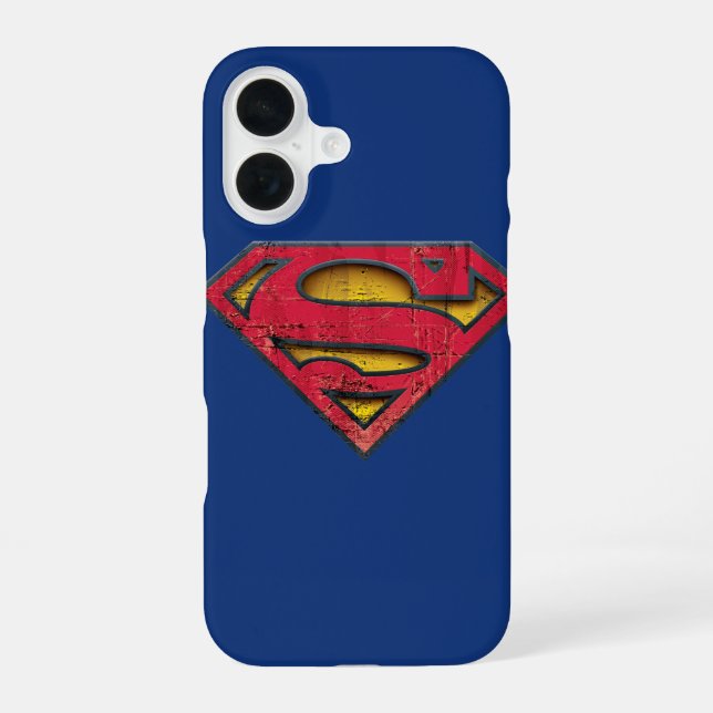 Superman S-Schild | Abgenutztes Logo iPhone 16 Hülle (Rückseite)