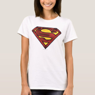 Superman S-Schild Dunkles Rotes Logo T-Shirt