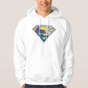 Superman S-Schild  Graues gelbes schwarzes Mix-Log Hoodie