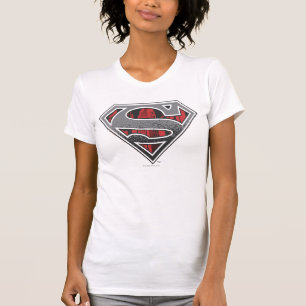 Superman S-Schild Graues und rotes Stadtlogo T-Shirt