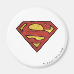 Superman S-Schild  Grunge-Logo Magnet