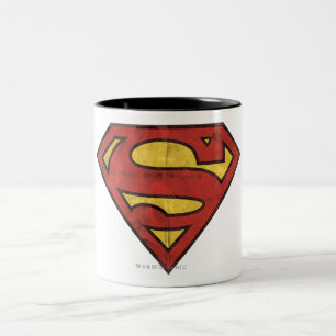 Superman S-Schild  Grunge-Logo Zweifarbige Tasse