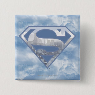 Superman S-Schild  Light Blue City Logo Button