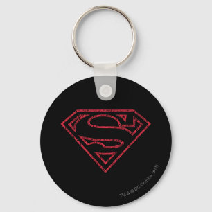 Superman S-Schild  Rote Kontur Schlüsselanhänger