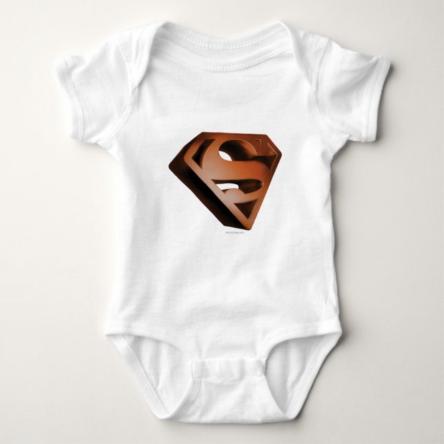 Superman S-Shield | 3D-Grainy-Logo Baby Strampler (Vorderseite)