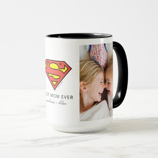 Superman S-Shield | Best Mama Foto Tasse (VorderseiteRechts)