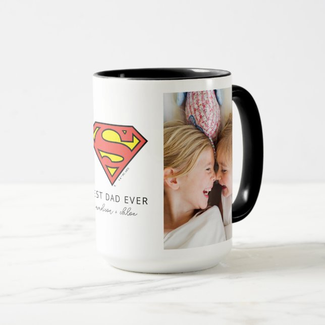 Superman S-Shield | Bestes Vater Foto Tasse (VorderseiteRechts)