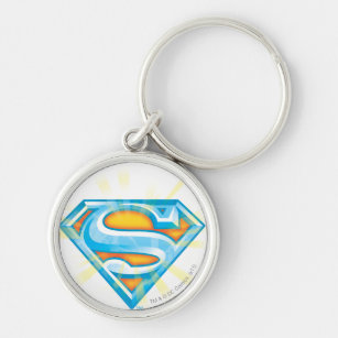 Superman S-Shield   Blaue und orange Logo Schlüsselanhänger