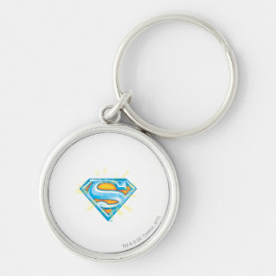 Superman S-Shield   Blaue und orange Logo Schlüsselanhänger