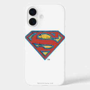 Superman S-Shield   Blue Kontur Grunge Logo iPhone 16 Hülle