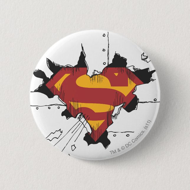 Superman S-Shield | Broken Metal Logo Button (Vorderseite)