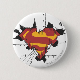 Superman S-Shield   Broken Metal Logo Button