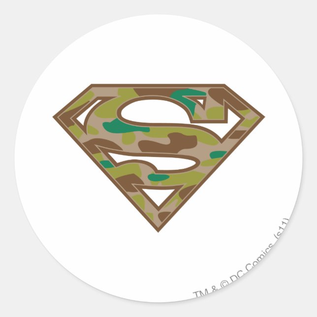 Superman S-Shield | Camouflage-Logo Runder Aufkleber (Vorderseite)