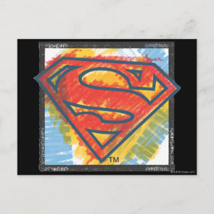Superman S-Shield   Colored Logo Postkarte