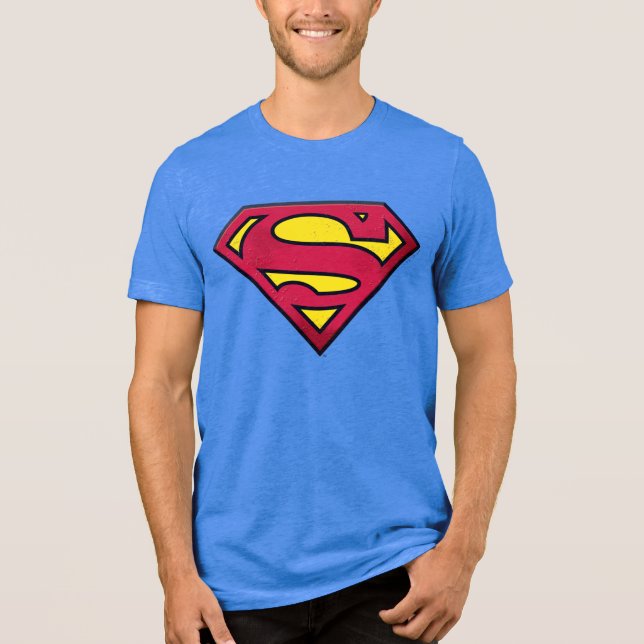 Superman S-Shield | Dirt-Logo Tri-Blend Shirt (Vorderseite)