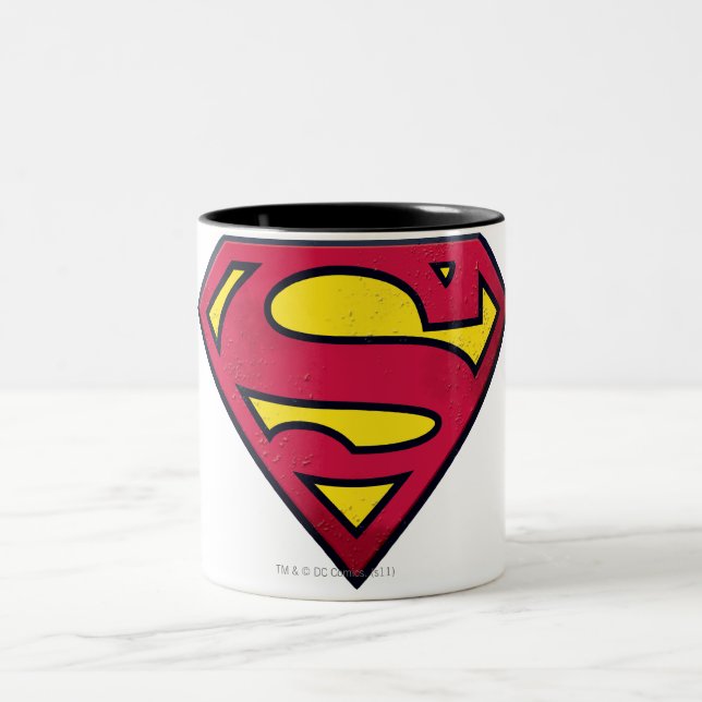 Superman S-Shield | Dirt-Logo Zweifarbige Tasse (Mittel)