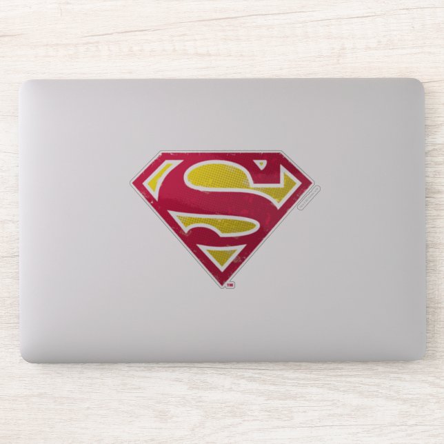 Superman S-Shield | Distressed Dots Logo Aufkleber (Computer)