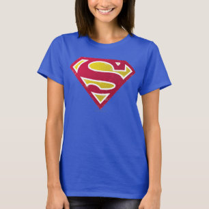 Superman S-Shield   Distressed Dots Logo T-Shirt