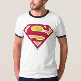 Superman S-Shield   Distressed Dots Logo T-Shirt