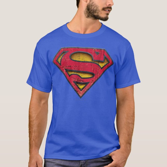 Superman S-Shield | Distresses Logo T-Shirt (Vorderseite)