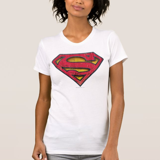 Superman S-Shield | Distresses Logo T-Shirt (Vorderseite)