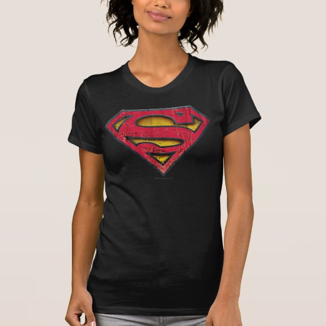 Superman S-Shield | Distresses Logo T-Shirt (Vorderseite)
