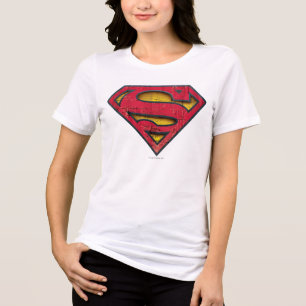 Superman S-Shield   Distresses Logo Tri-Blend Shirt
