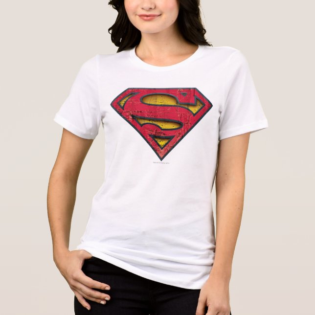 Superman S-Shield | Distresses Logo Tri-Blend Shirt (Vorderseite)