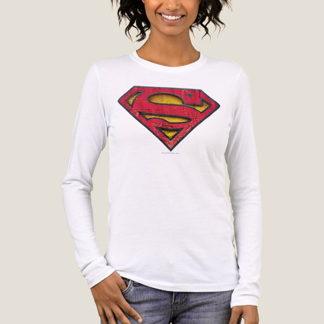 Superman S-Shield | Distresses Logo Tri-Blend Shirt (Vorderseite)