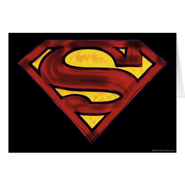 Superman S-Shield | Dunkles Rotes Logo (Vorderseite (Horizontal))