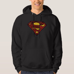 Superman S-Shield Dunkles Rotes Logo Hoodie