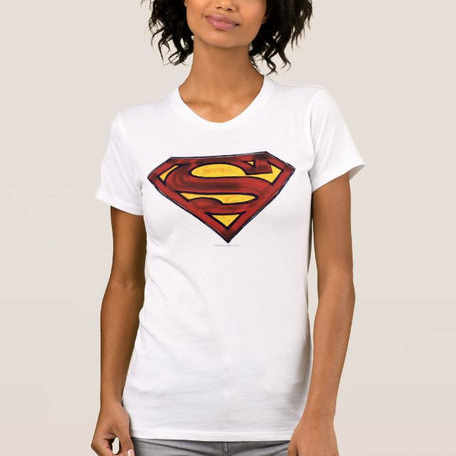 Superman S-Shield | Dunkles Rotes Logo T-Shirt (Vorderseite)