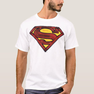 Superman S-Shield   Dunkles Rotes Logo T-Shirt