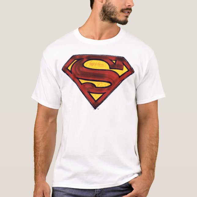 Superman S-Shield | Dunkles Rotes Logo T-Shirt (Vorderseite)
