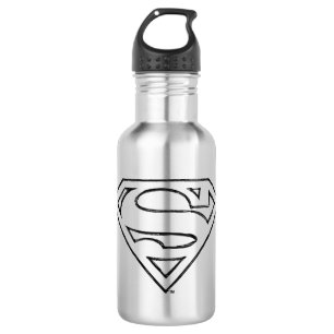 Superman S-Shield   Einfache Schwarze Kontur Edelstahlflasche