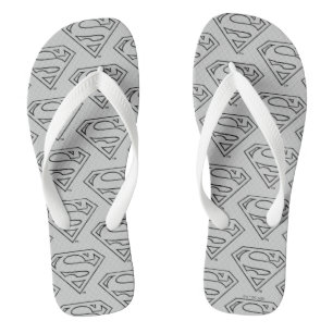 Superman S-Shield   Einfache Schwarze Kontur Flip Flops
