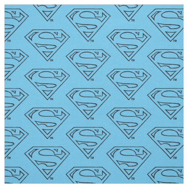 Superman S-Shield | Einfache Schwarze Kontur Stoff (Muster)