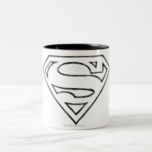 Superman S-Shield   Einfache Schwarze Kontur Zweifarbige Tasse