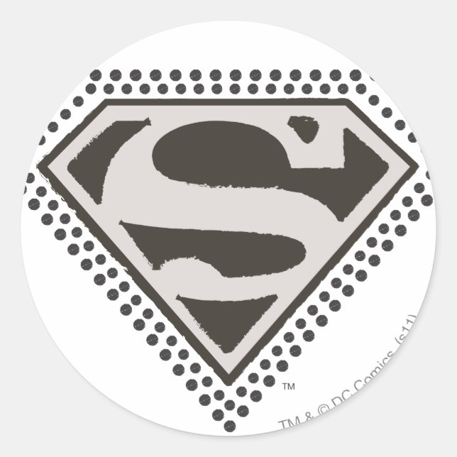 Superman S-Shield | Es ist Showtime! Logo Runder Aufkleber (Vorderseite)