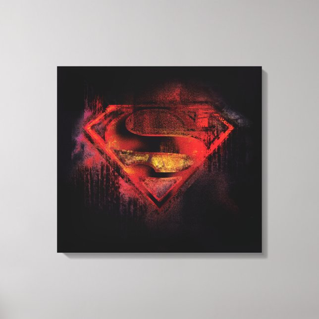 Superman S-Shield | Farbige Logos Leinwanddruck (Vorderseite)
