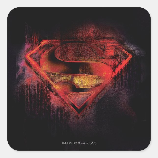 Superman S-Shield | Farbige Logos Quadratischer Aufkleber (Vorderseite)