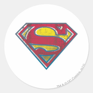 Superman S-Shield   Gedrucktes Logo Runder Aufkleber