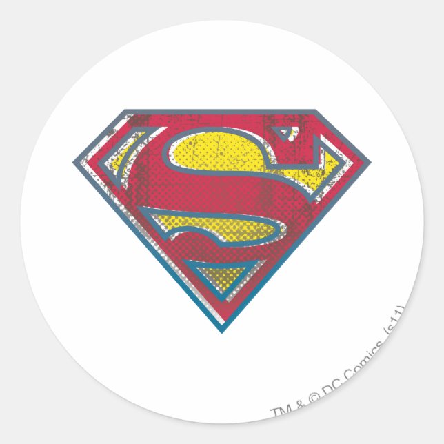 Superman S-Shield | Gedrucktes Logo Runder Aufkleber (Vorderseite)