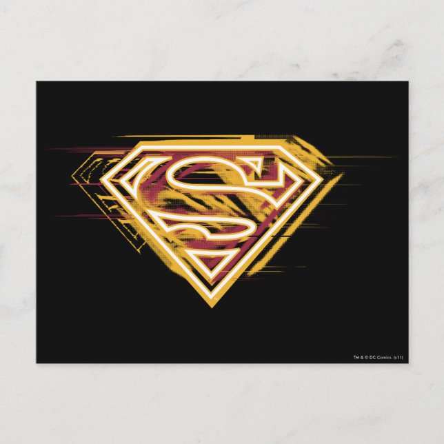 Superman S-Shield | Gelb und Rot Postkarte (Vorderseite)