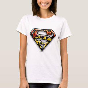 Superman S-Shield   Graffiti-Logo für die schwarze T-Shirt