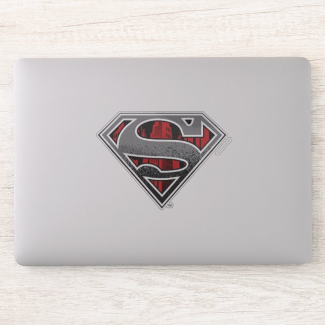 Superman S-Shield | Graue und rote Stadt-Logo Aufkleber (Computer)