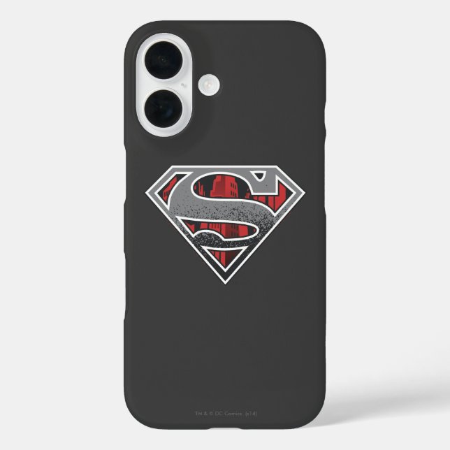 Superman S-Shield | Graue und rote Stadt-Logo Case-Mate iPhone Hülle (Rückseite)