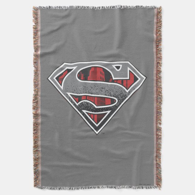 Superman S-Shield | Graue und rote Stadt-Logo Decke (Vorderseite Vertikal)