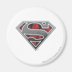 Superman S-Shield   Graue und rote Stadt-Logo Magnet